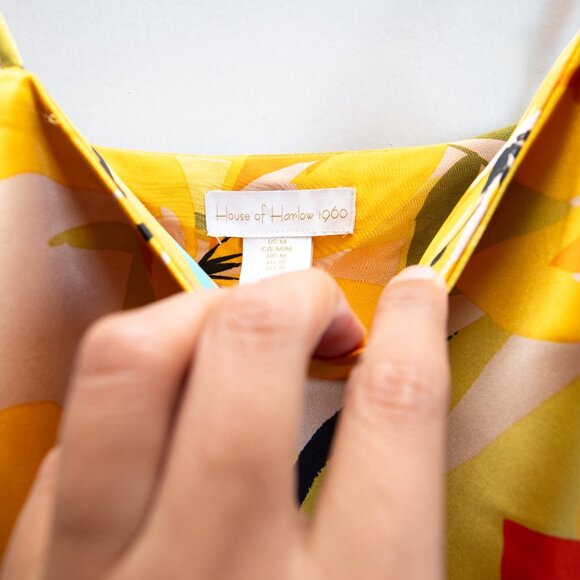 House Of Harlow 1960 x Revolve Tropical Print Satin Slip Midi Dress Tropical - Picture 13 of 14